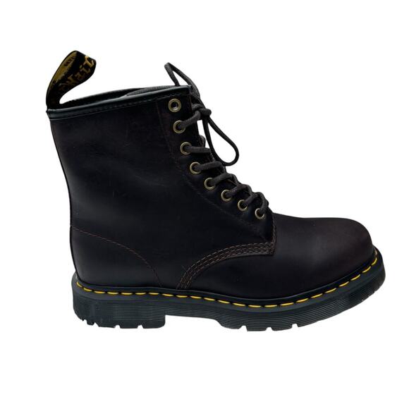 Dr Martens Combat Boot Dark Brown Leather Wintergrip Womens Size 9 Men Size 8 - Picture 6 of 11